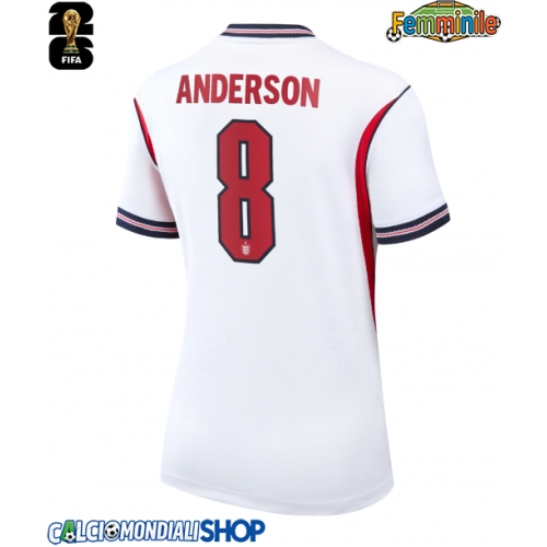 Maglie da calcio Inghilterra Elliot Anderson #8 Prima Maglia Femminile Mondiali 2026  Manica Corta